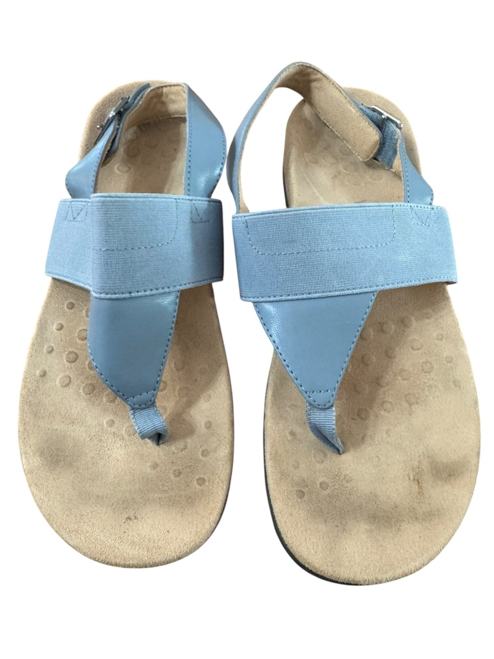 Vionic Danita Leather Light Blue Slingback Sandal Size 9 Ladies Stretch Comfort
